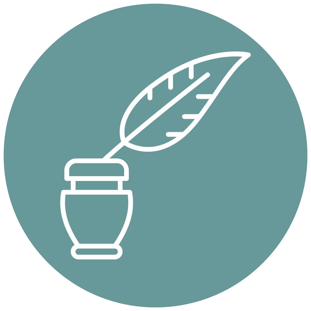 Diseño vectorial pluma y estilo de icono de tinta