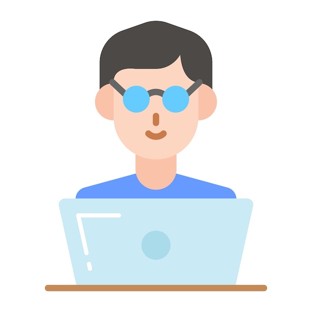 Diseño vectorial premium del avatar del trabajador profesional del programador