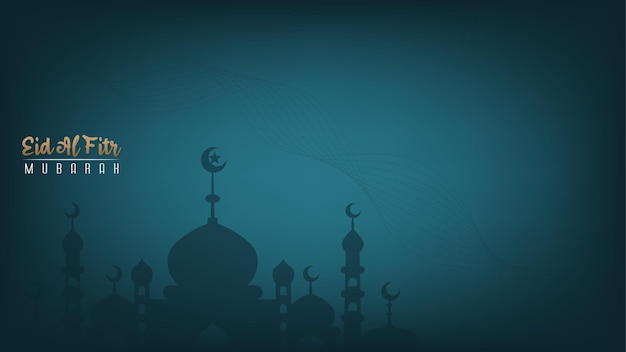 diseño vectorial premium para felicitaciones en Eid alFitr para los musulmanes con un elegante minimalista