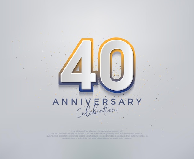 Diseño vectorial premium moderno y colorido para celebraciones de 40 años Fondo vectorial Premium para saludos y celebraciones