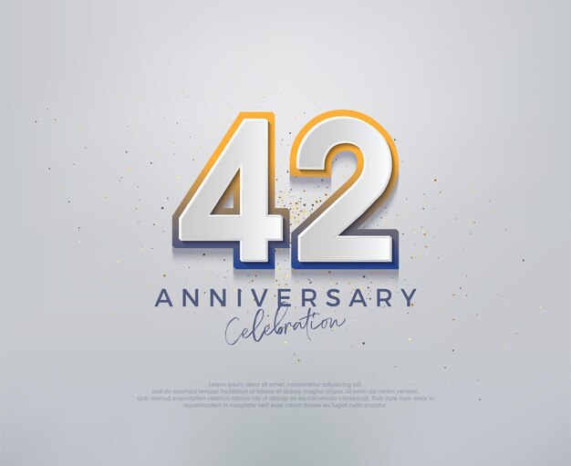 Diseño vectorial premium moderno y colorido para celebraciones del 42 aniversario Fondo vectorial premium para saludos y celebraciones