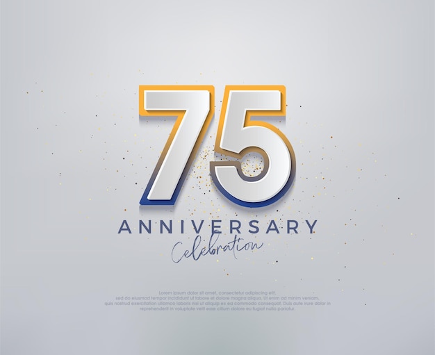 Diseño vectorial premium moderno y colorido para celebraciones del 75 aniversario Fondo vectorial Premium para saludos y celebraciones