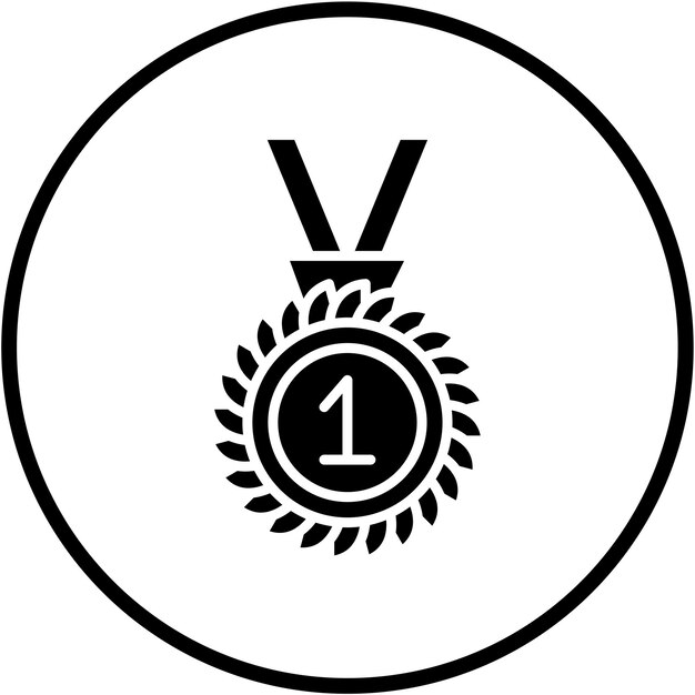 Diseño vectorial Primer premio Estilo de icono