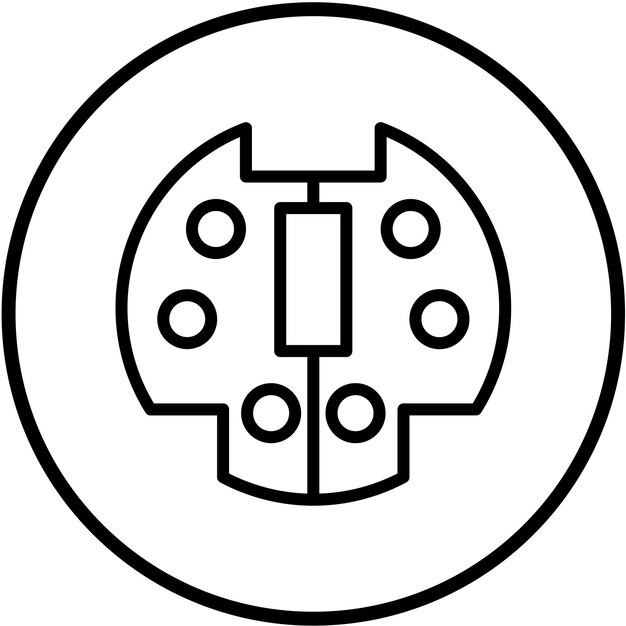 Diseño vectorial de PS2 Estilo de icono de puerto