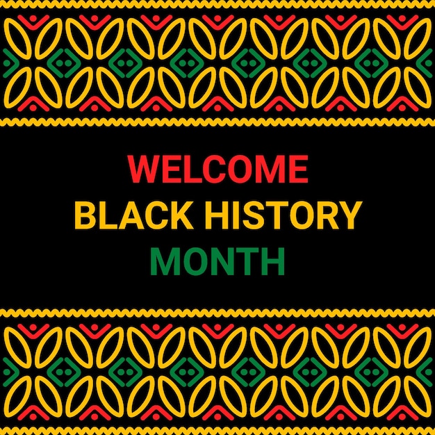 Diseño vectorial de publicación de redes sociales del mes de la historia negra celebrado anualmente en febrero