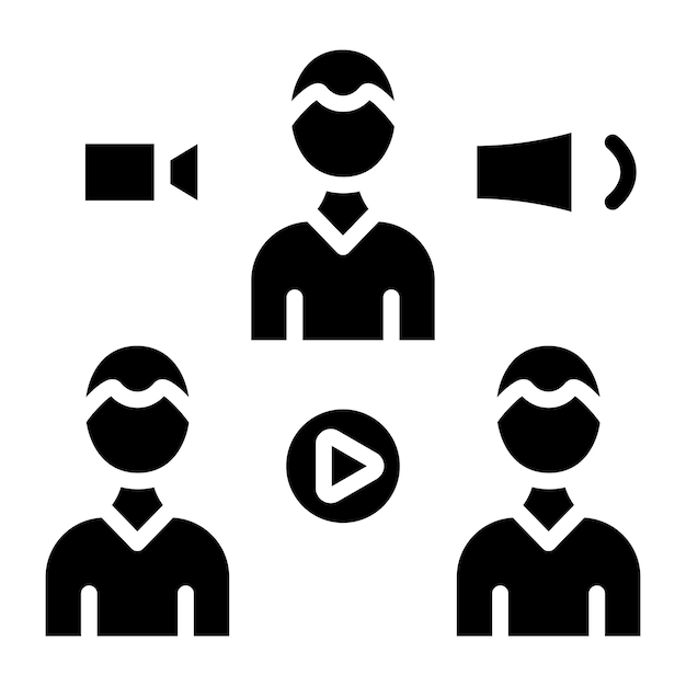 Diseño vectorial del público de las redes sociales Estilo del icono