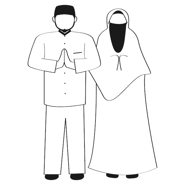 el diseño vectorial del pueblo musulmán