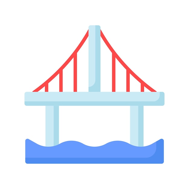 Diseño vectorial de puente aislado en fondo blanco