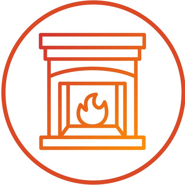 Diseño vectorial Puertas de chimenea Estilo de icono