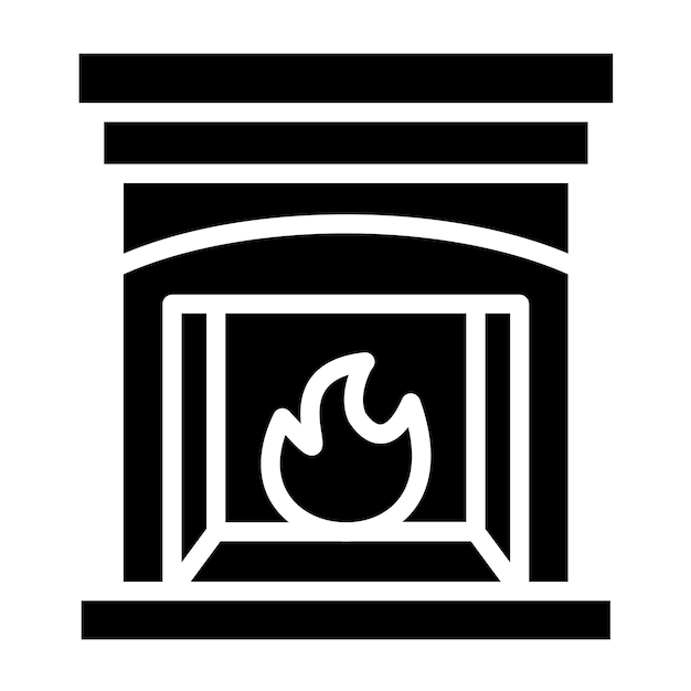 Diseño vectorial Puertas de chimenea Estilo de icono