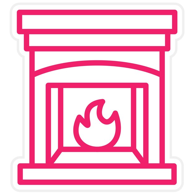 Diseño vectorial Puertas de chimenea Estilo de icono