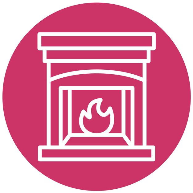 Diseño vectorial Puertas de chimenea Estilo de icono
