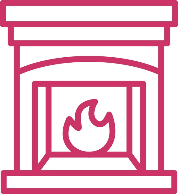 Diseño vectorial Puertas de chimenea Estilo de icono
