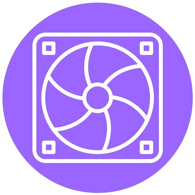 Diseño vectorial PWM Estilo del icono del ventilador