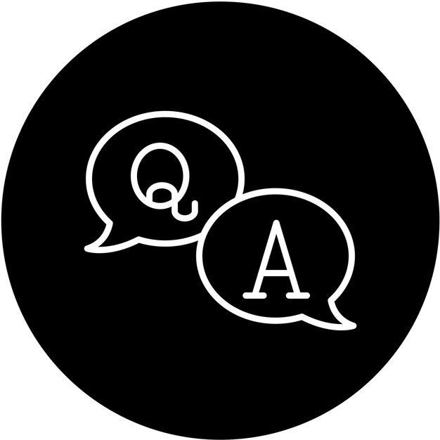 Diseño vectorial QA Estilo del icono