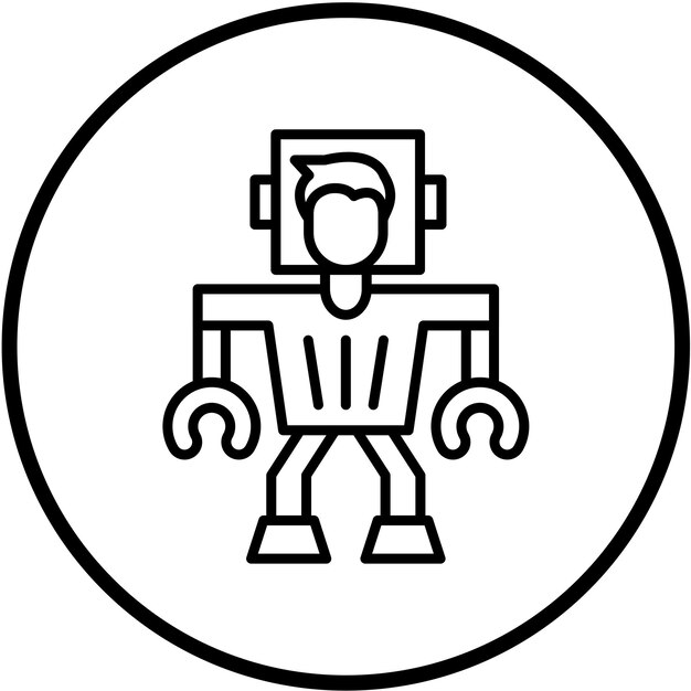 Diseño vectorial que aumenta el estilo del icono del robot