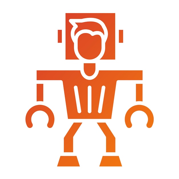Diseño vectorial que aumenta el estilo del icono del robot