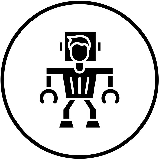 Diseño vectorial que aumenta el estilo del icono del robot