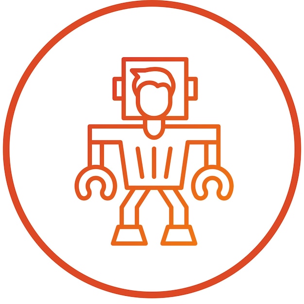 Diseño vectorial que aumenta el estilo del icono del robot
