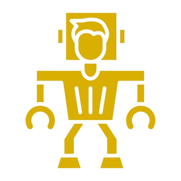 Diseño vectorial que aumenta el estilo del icono del robot