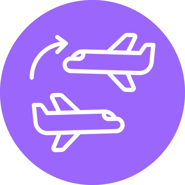 Diseño vectorial que conecta el estilo del icono de vuelo