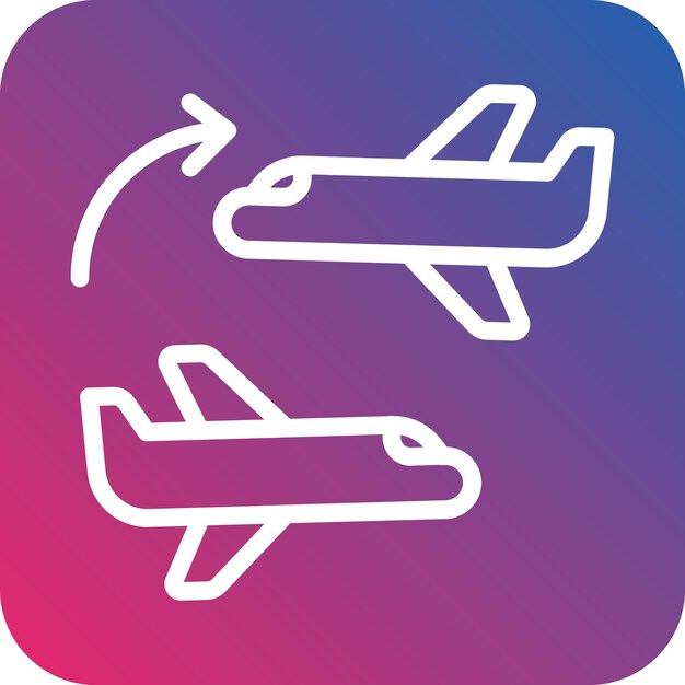 Diseño vectorial que conecta el estilo del icono de vuelo