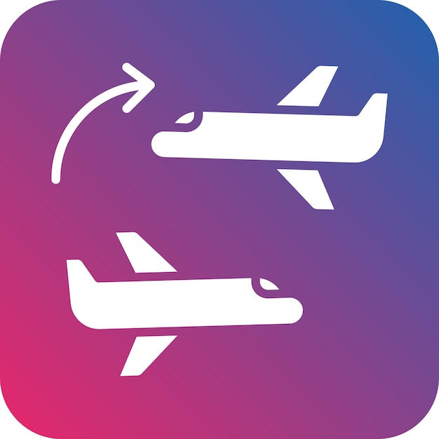 Diseño vectorial que conecta el estilo del icono de vuelo