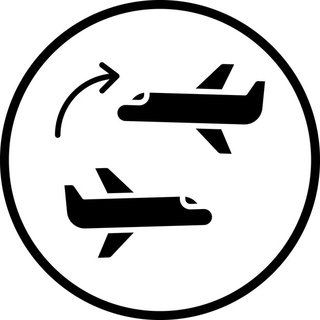 Diseño vectorial que conecta el estilo del icono de vuelo