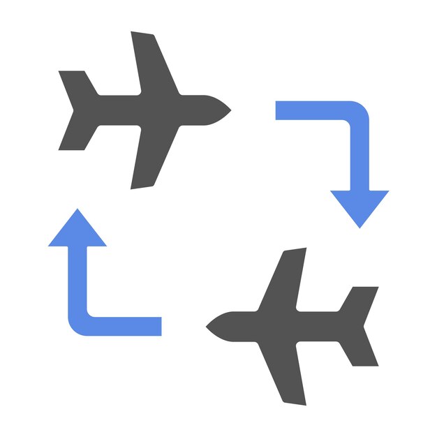 Diseño vectorial que conecta el estilo del icono de vuelo