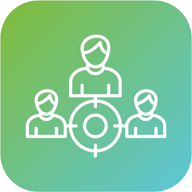 Diseño vectorial que se involucra con el estilo del icono de la audiencia