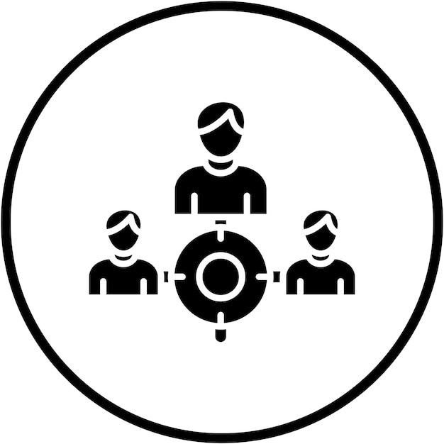 Diseño vectorial que se involucra con el estilo del icono de la audiencia
