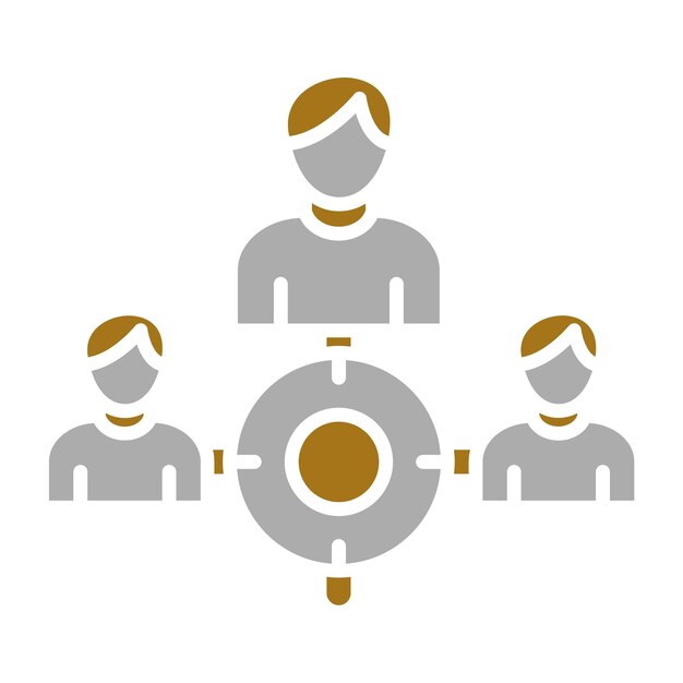 Diseño vectorial que se involucra con el estilo del icono de la audiencia