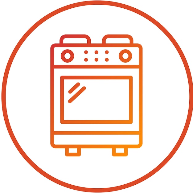 Diseño vectorial Rango de horno Estilo del icono