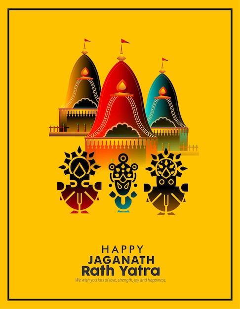 Diseño vectorial de ratha yatra de lord jagannath balabhadra y subhadra para la ocasión de odisha g