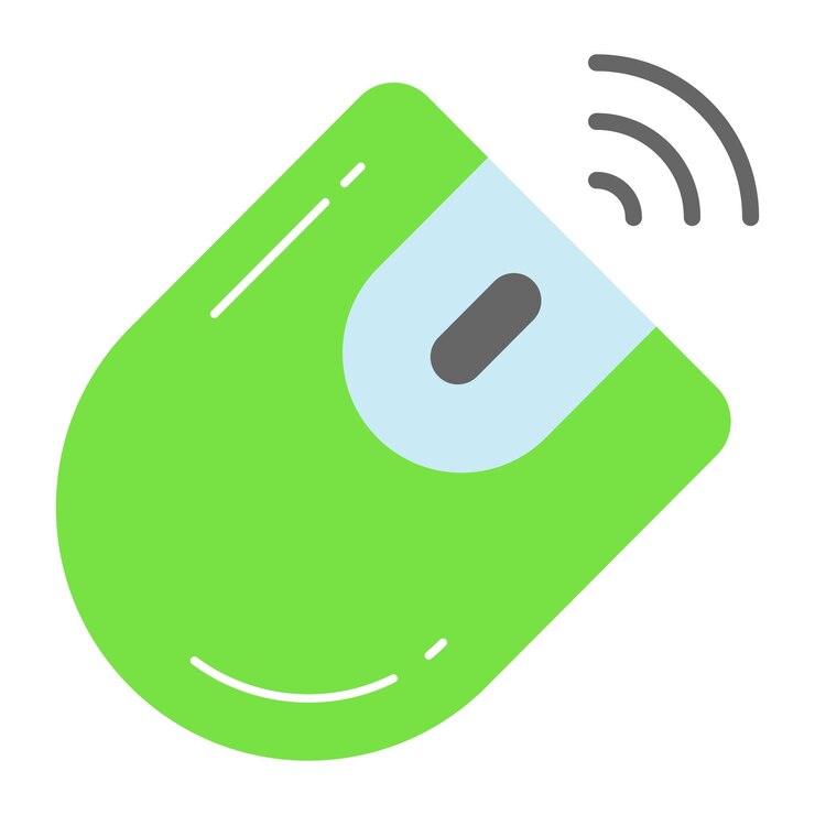 Vector diseño vectorial de ratón inalámbrico en el estilo de moda icono de accesorio de computadora