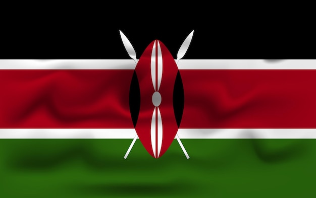 Diseño vectorial realista de la bandera de Kenia