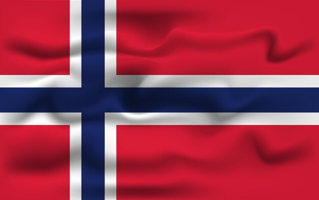 Diseño vectorial realista de la bandera de Noruega