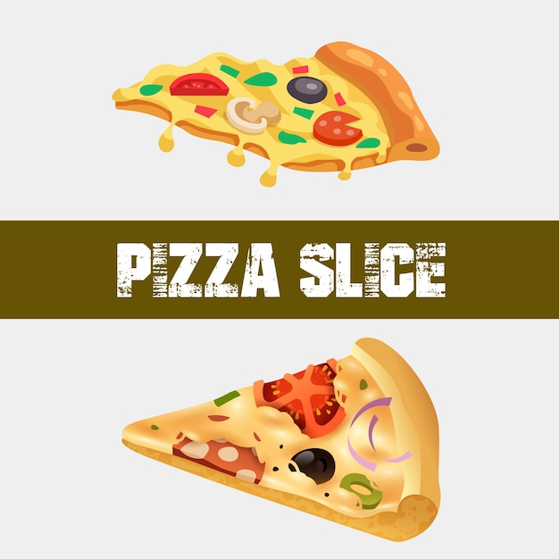 Diseño vectorial de las rebanadas de pizza
