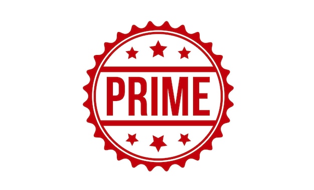 El diseño vectorial de Red Prime Rubber Stamp