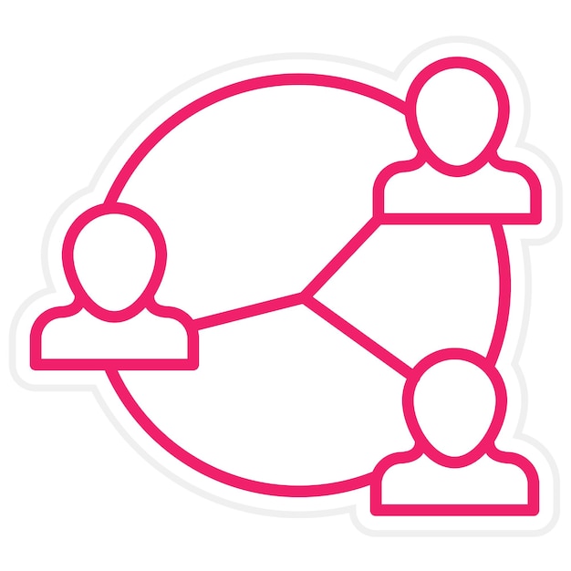 Diseño vectorial de redes con estilo de icono de personas