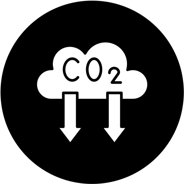Diseño vectorial para reducir las emisiones de CO2 Estilo de icono