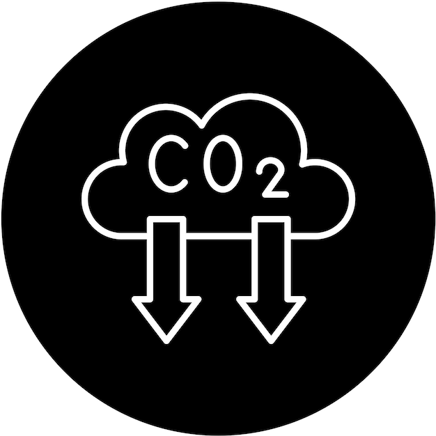 Diseño vectorial para reducir las emisiones de CO2 Estilo de icono