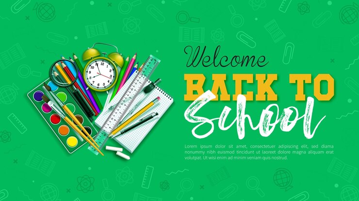 Diseño vectorial de regreso a la escuela con tipografía y plantilla de publicación en redes sociales