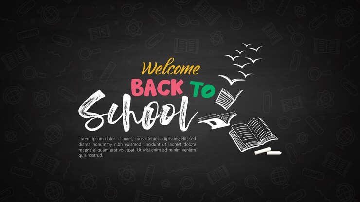 Diseño vectorial de regreso a la escuela con tipografía y plantilla de publicación en redes sociales
