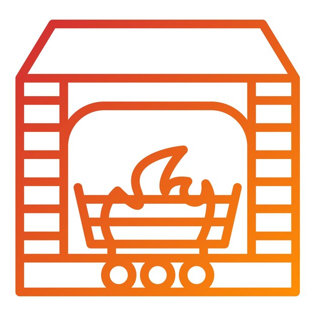 Diseño vectorial rejilla de chimenea Estilo del icono