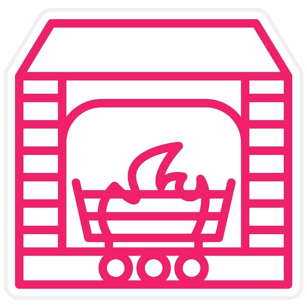Diseño vectorial rejilla de chimenea Estilo del icono