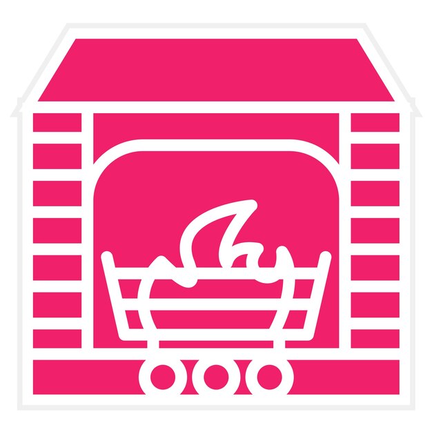 Diseño vectorial rejilla de chimenea Estilo del icono