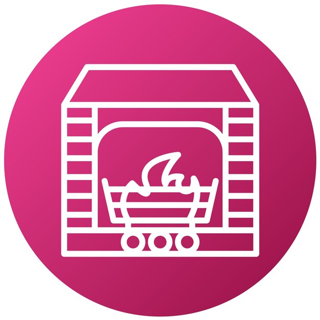 Diseño vectorial rejilla de chimenea Estilo del icono