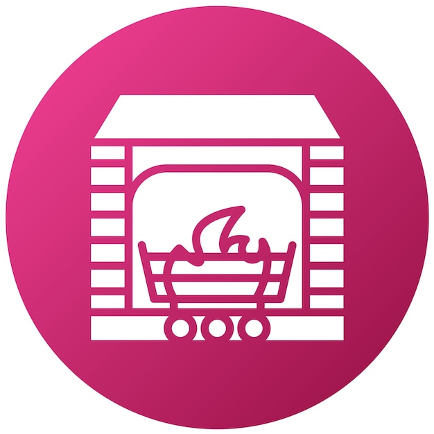 Diseño vectorial rejilla de chimenea Estilo del icono