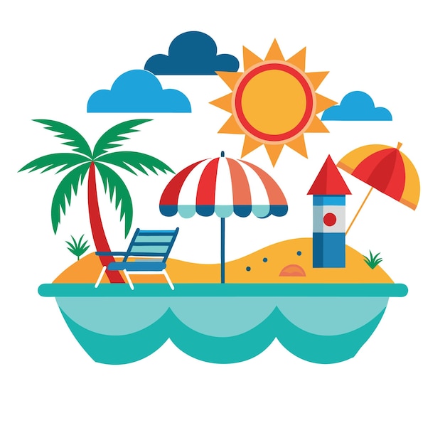 Diseño vectorial de la relajación de verano
